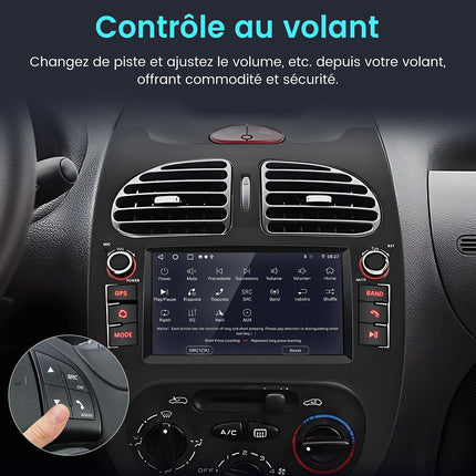 Autoradio connecté JUNSUN pour Peugeot 206 CC 2001-2006 7"Carplay