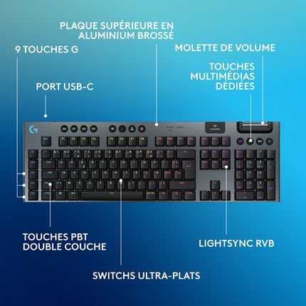 Clavier gamer sans fil LOGITECH G915 X Lightspeed Tactile