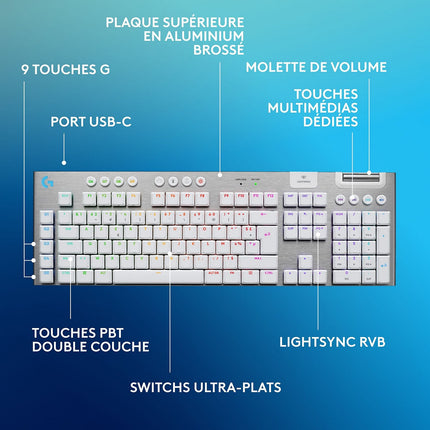 Clavier gamer sans fil LOGITECH G915 X Lightspeed Tactile
