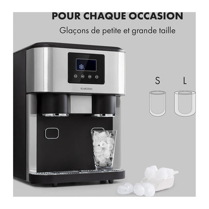 Machine à glaçons KLARSTEIN Eiszeit Crush - Noir/Argent