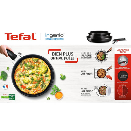 Batterie de cuisine TEFAL Ingenio Easy Cook N Clean Black 4 pcs L1539002