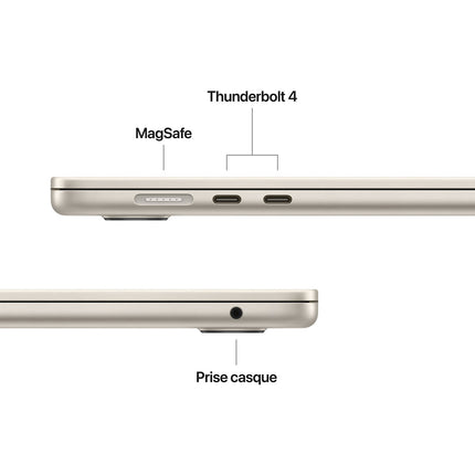 Ordinateur Apple MACBOOK Air 15" Puce M5 CPU 10 / GPU 10 coeurs Mémoire RAM 16Go Stockage 1To SSD