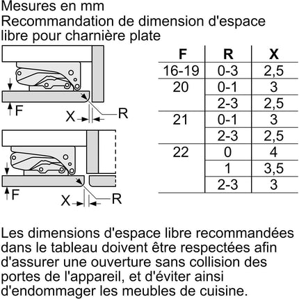 Congélateur top encastrable SIEMENS GU21NADE0 intégrable 82cm pantographes