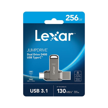 Clé USB LEXAR 256 Go USB-A / USB-C D400 Ultra Rapide