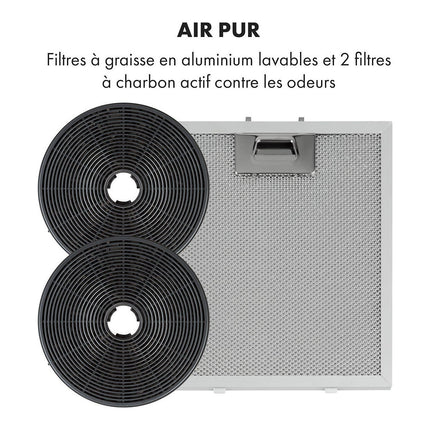Hotte décorative îlot KLARSTEIN Skyfall îlot Ø45 cm 402 m³/h LED noir