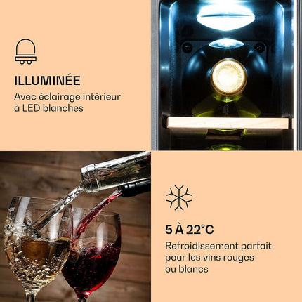 Cave à vin de service KLARSTEIN Vinovilla 7 Uno Built-In Noir