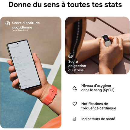 Bracelet connecté FITBIT Charge 6 champagne Gold et Corail