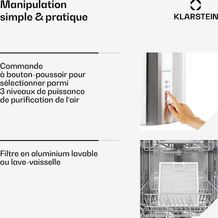 Hotte décorative îlot KLARSTEIN Beretta îlot 650m³/h classe A+ inox