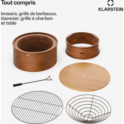 Brasero BLUMFELDT Pompeji 60cm pare-étincelles Rust