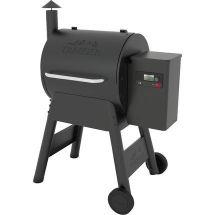 Barbecue pellet TRAEGER Pro 575 noir sur chariot, grille haute 56x18 cm, grille basse 56x48 cm