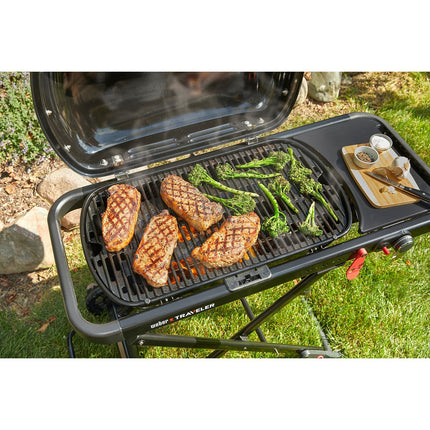 Barbecue gaz WEBER Gaz Traveler, sur chariot, 1 brûleur, surface de cuisson 63.5 x 34.3 cm