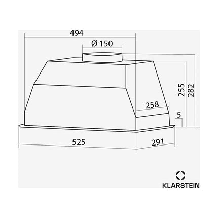 Hotte encastrable KLARSTEIN Paolo 52cm 439 m³/h LED Tactile A++ Noir