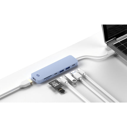 Hub ESSENTIELB 7 en 1 USB C violet