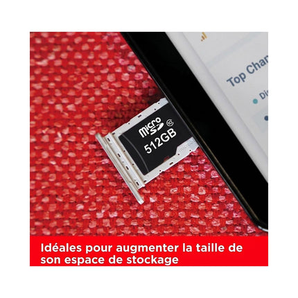 Carte Micro SD VISIODIRECT Carte Mémoire Micro SD 512Go SDXC/SDHC