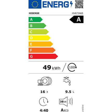 Lave vaisselle encastrable HISENSE HV673A65
