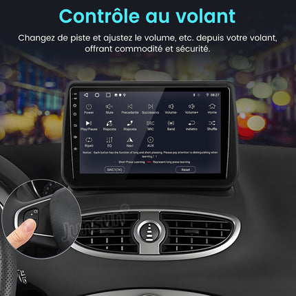 Autoradio connecté JUNSUN pour Renault Clio 3 2005-14 128G Carplay