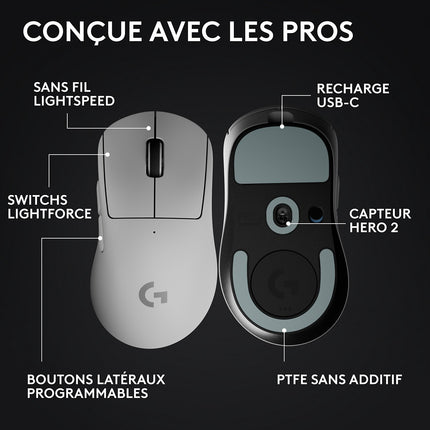 Souris Gamer Sans Fil LOGITECH PRO X SUPERLIGHT 2 DEX LIGHTSPEED