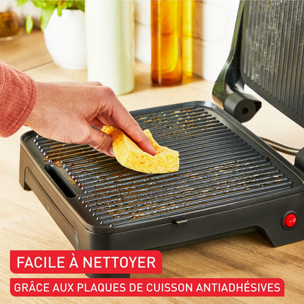 Grille-viande TEFAL GC272D10 inox noir à poser, 29x26 cm