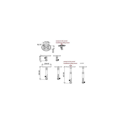 Support vidéoprojecteur VALERION CMB-01 - Support plafond
