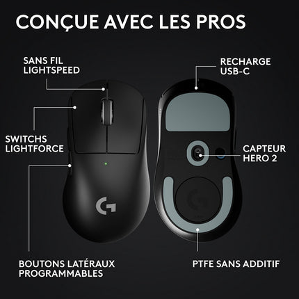 Souris Gamer Sans Fil LOGITECH PRO X SUPERLIGHT 2 DEX LIGHTSPEED