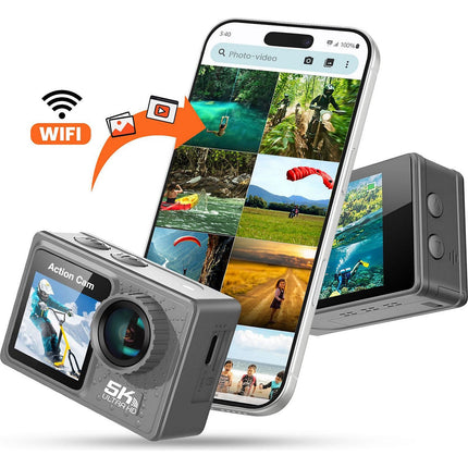 Appareil photo Hybride AVIZAR Ultra HD 5K GoPro 24MP Étanche 30m