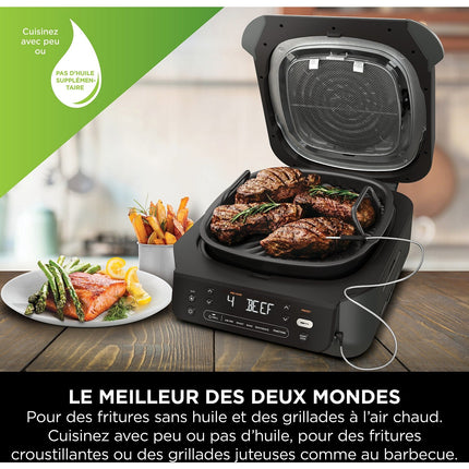 Grille-viande NINJA Foodi Air Grill EG351 gris thermosonde à poser, 25.5x24.5 cm