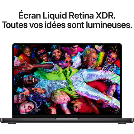 Ordinateur Apple MACBOOK Pro 14" Puce M5 Pro CPU 15 / GPU 16 coeurs Mémoire RAM 24Go Stockage 1To SSD XDR