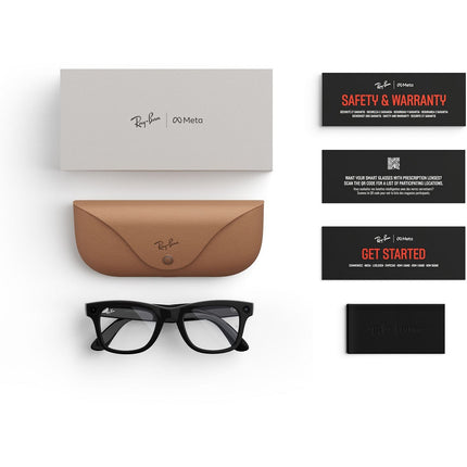 Lunettes connectées META Ray-Ban Wayfarer (Gen 1) Noir Brillant, Transparent