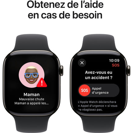 Montre connectée APPLE WATCH Serie 10 46mm Titane Ardoise M/L Cell