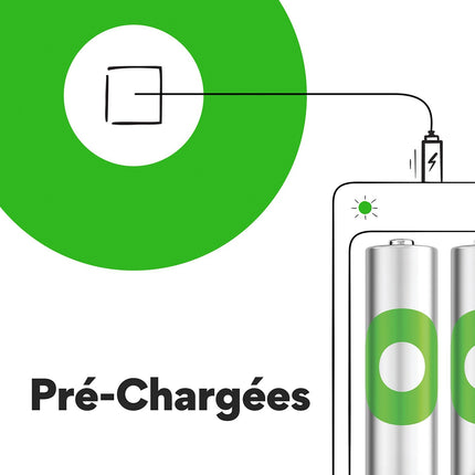 Pile rechargeable GP AAA ReCyckO lot de 4 850mAh