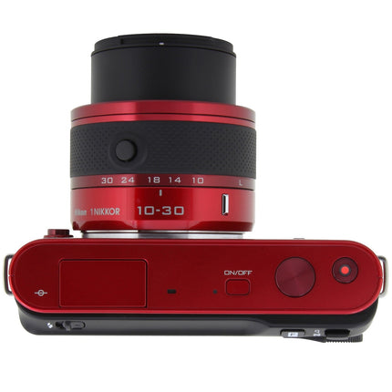 Appareil photo Hybride NIKON 1 J1 rouge + 10-30mm Reconditionné