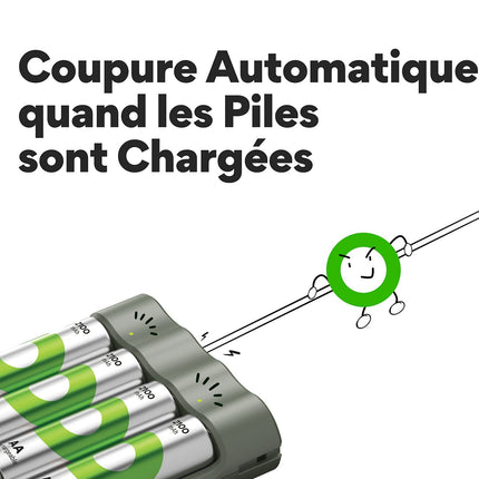 Chargeur de piles GP B441 + 4 AAA 850mAh