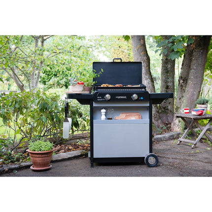 Plancha gaz CAMPINGAZ BLUE FLAME EXLD 2 brûleurs sur chariot, 60x40 cm