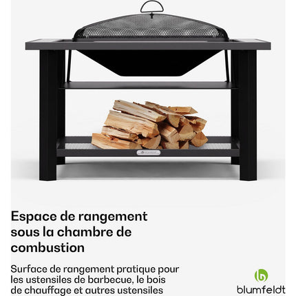 Brasero BLUMFELDT Merano Avanzato 87cm 3en1 grill table