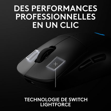 Souris Gamer Sans Fil LOGITECH Pro 2 Lightspeed noir + Pochette + Dongle 8K Hz