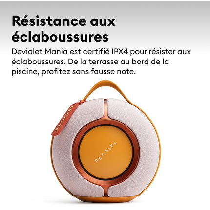 Enceinte portable DEVIALET Mania White Mist + Étui de transport inclus