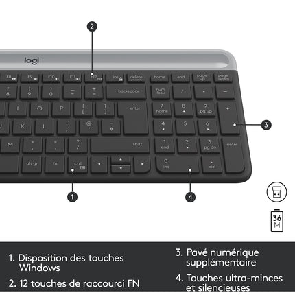 Clavier + Souris LOGITECH MK470 Graphite