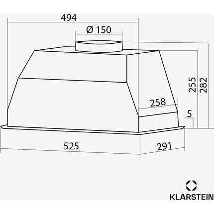Hotte encastrable KLARSTEIN Paolo 52 cm encastrée 439 m³/h A++ inox