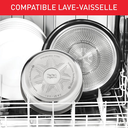Batterie de cuisine TEFAL Cook Eat 17pcs Ingenio Inox