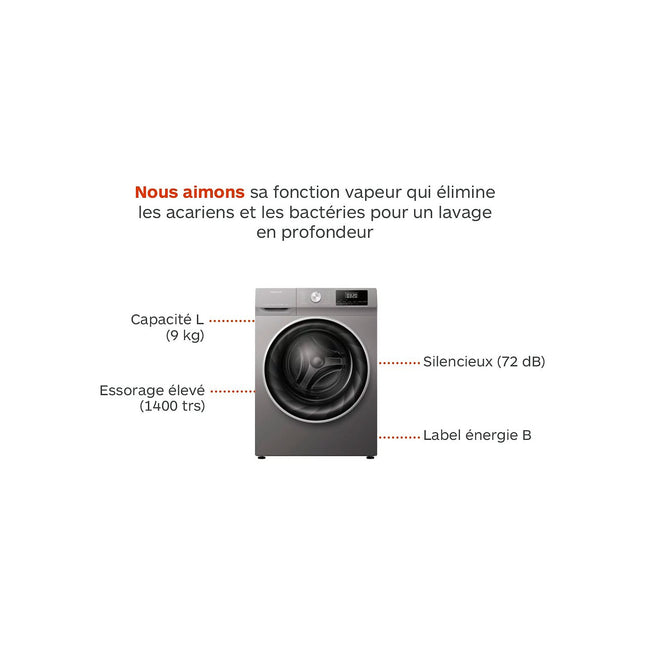 Lave linge hublot HISENSE WFQY9014EVJMT Reconditionné