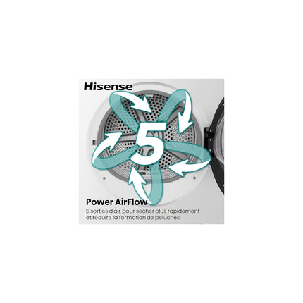 Sèche linge pompe à chaleur HISENSE DHQE802U