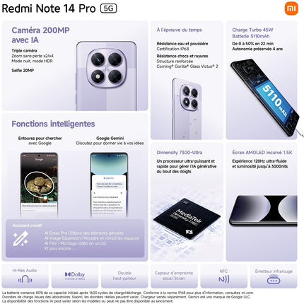 Smartphone XIAOMI Redmi Note 14 Pro 256Go 5G