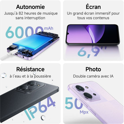 Smartphone XIAOMI Redmi 15C 256Go Noir 5G