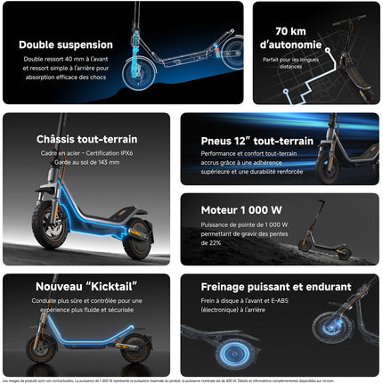 Trottinette électrique XIAOMI Electric Scooter 6 Max Noir