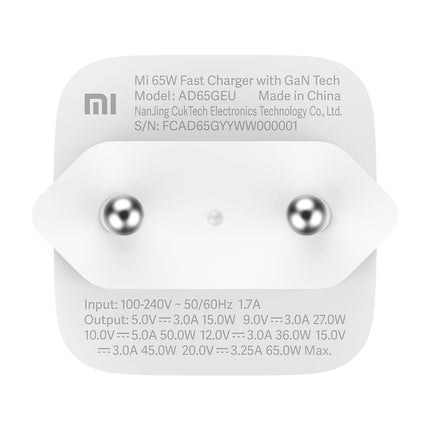 Chargeur USB C XIAOMI Mi 65W charge rapide