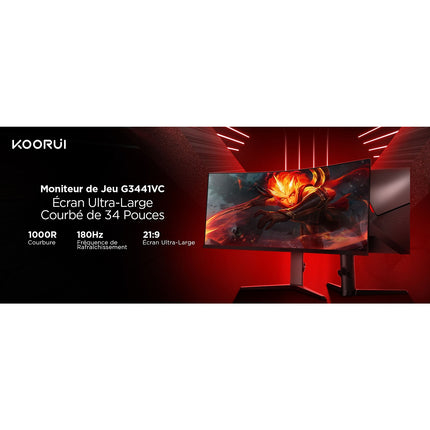 Ecran PC Gamer KOORUI G3441VC 34" Incurvé 1000R 2K 180Hz VA