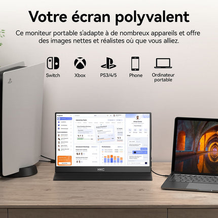 Ecran PC HKC 15.6" Full HD IPS USB-C - HKC V16 - Nomade & Dual Screen