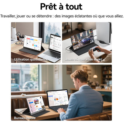 Ecran PC HKC 15.6" Full HD IPS USB-C - HKC V16 - Nomade & Dual Screen