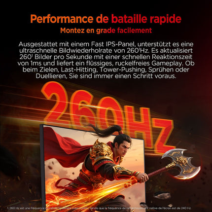 Ecran PC Gamer HKC G24H3D 24" Full HD 240Hz Fast IPS HDR 400