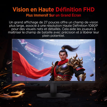 Ecran PC Gamer HKC G24H3D 24" Full HD 240Hz Fast IPS HDR 400